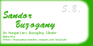 sandor buzogany business card